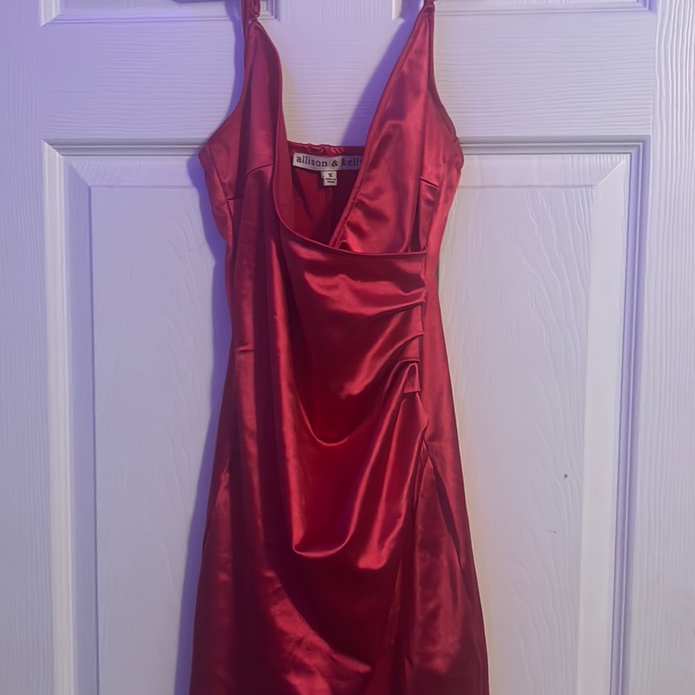S small women’s Allison & Kelly satin hot pink shirt dress